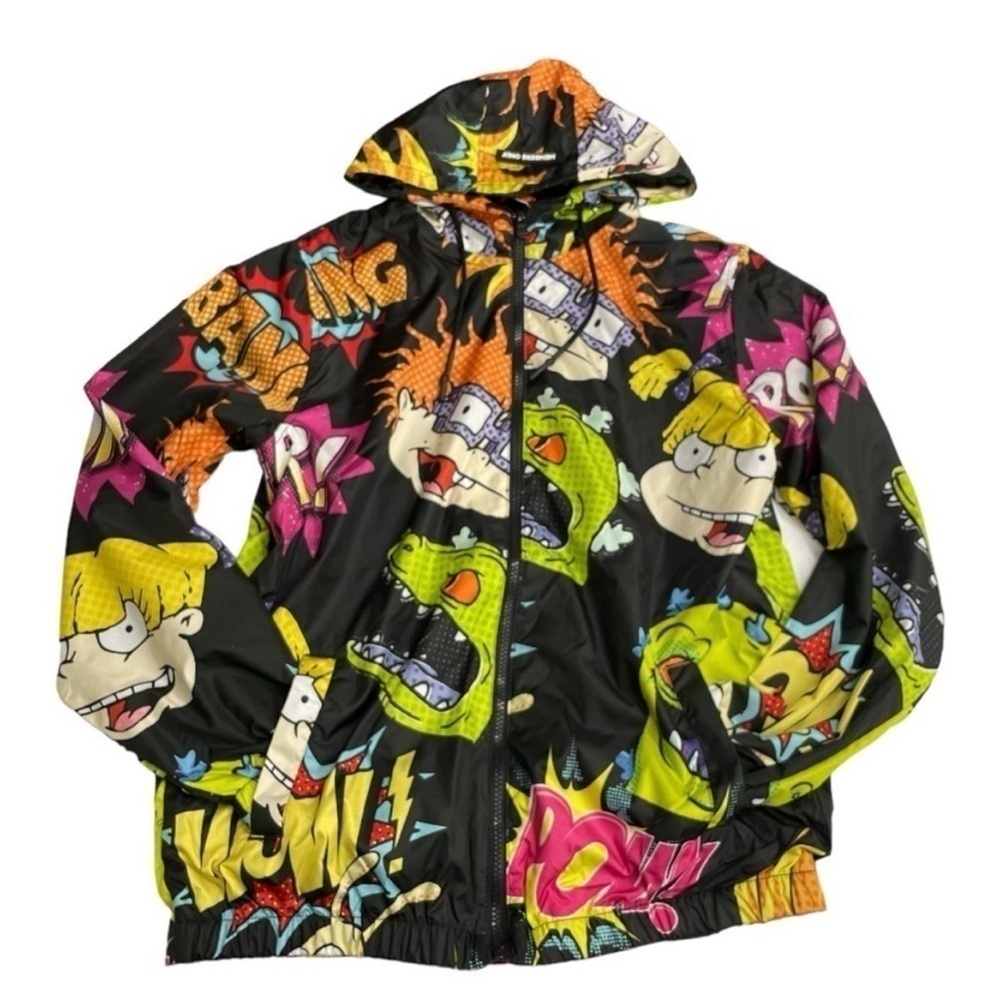 Nickelodeon Rugrats & Rocko Mash Print Windbreaker Jacket Kids Size S (8β9) - Picture 8 of 12